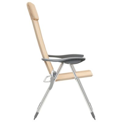 vidaXL Skládací kempingové židle 4 ks krémové hliníkové