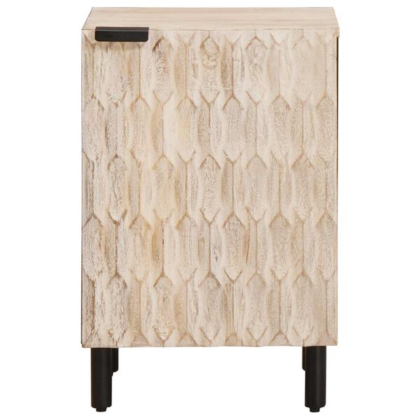 vidaXL Koupelnov&aacute; skř&iacute;ň B&iacute;l&aacute; 38 x 33 x 58 cm Masivn&iacute; mangov&eacute; dřevo