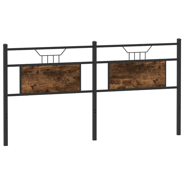 vidaXL N&aacute;hradn&iacute; čelo postele kouřov&yacute; dub 180 cm kompozitn&iacute; dřevo a ocel