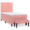 vidaXL Box spring postel s matrac&iacute; růžov&aacute; 90x190 cm samet