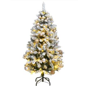 vidaXL Uměl&yacute; skl&aacute;pěc&iacute; v&aacute;nočn&iacute; stromek se 150 LED a koulemi 120 cm