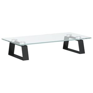 vidaXL Stojan na monitor čern&yacute; 40 x 20 x 8 cm tvrzen&eacute; sklo a kov