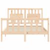 vidaXL R&aacute;m postele s čelem Double masivn&iacute; dřevo