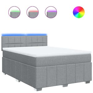 vidaXL Box spring postel s matrac&iacute; světle &scaron;ed&aacute; 140 x 200 cm textil