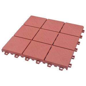 vidaXL Dlažba na terasu 10 ks Červen&aacute; 30,5 x 30,5 x 2,2 cm