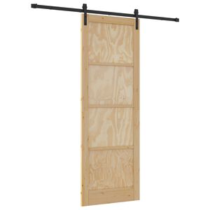 vidaXL Posuvn&eacute; dveře Př&iacute;rodn&iacute; 83 x 232 cm Masivn&iacute; borovicov&eacute; dřevo