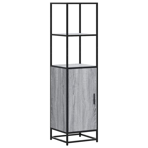 vidaXL Skříň highboard šedá sonoma 35,5x35x139 cm kompozit a kov