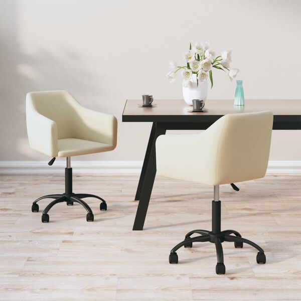 vidaXL Otočn&eacute; j&iacute;deln&iacute; židle 2 ks kr&eacute;mov&eacute; samet