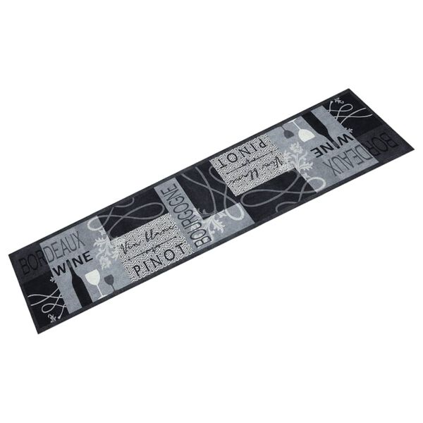 vidaXL Kuchyňsk&yacute; koberec omyvateln&yacute; V&iacute;no &scaron;ed&yacute; 60 x 300 cm samet