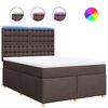 vidaXL Box spring postel s matrac&iacute; tmavě hněd&aacute; 140x190 cm textil