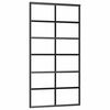 vidaXL Posuvn&eacute; dveře ESG sklo a hlin&iacute;k 102 x 205 cm čern&eacute;