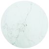 vidaXL Stoln&iacute; deska b&iacute;l&aacute; &Oslash; 30 x 0,8 cm tvrzen&eacute; sklo mramorov&yacute; design