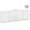 vidaXL Klenut&eacute; gabionov&eacute; ko&scaron;e 2 ks 400x30x120/140cm pozinkovan&eacute; železo
