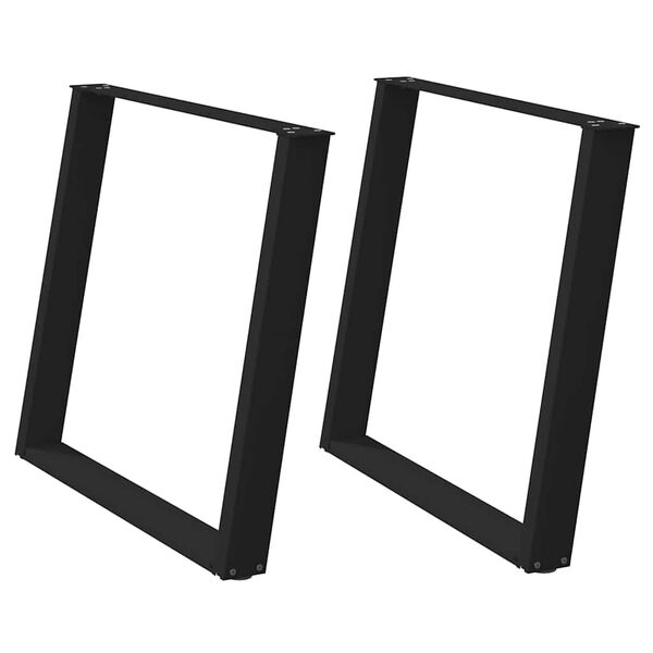 vidaXL Nohy k jídelnímu stolu ve tvaru U, 2 ks, černé, 100 x (72-73) cm, ocel