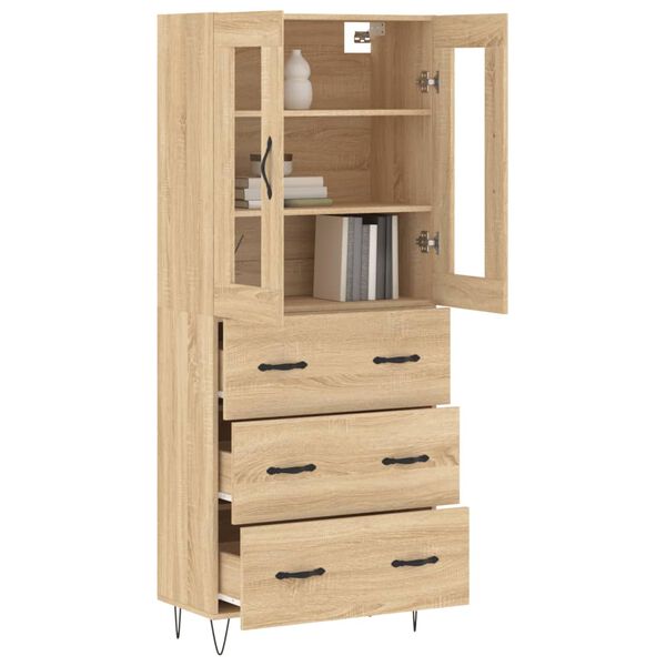 vidaXL Skř&iacute;ň highboard dub sonoma 69,5 x 34 x 180 cm kompozitn&iacute; dřevo