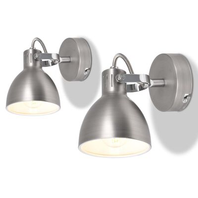 vidaXL Nástěnná lampa, 2 ks, na 2 žárovky E14, šedá