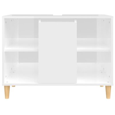 vidaXL Umyvadlová skříňka bílá s vysokým leskem 80x33x60 cm kompozit