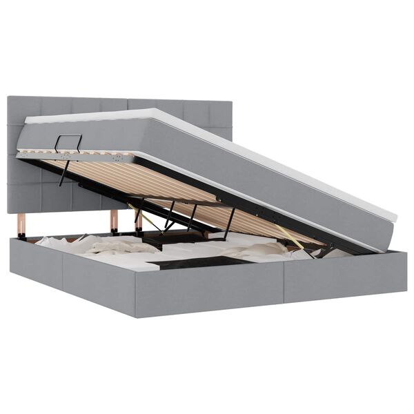 vidaXL Postel s &uacute;ložn&yacute;m prostorem a matrac&iacute; Světle &scaron;ed&aacute; 160 x 200 cm