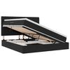 vidaXL LED postel s &uacute;ložn&yacute;m prostorem a matrac&iacute; Čern&aacute; 180 x 200 cm