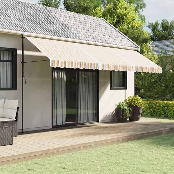 vidaXL N&aacute;hradn&iacute; plachta na mark&yacute;zu v&iacute;cebarevn&eacute; pruhy 5 x 3 m