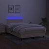 vidaXL Box spring postel s matrac&iacute; a LED kr&eacute;mov&aacute; 120 x 200 cm textil