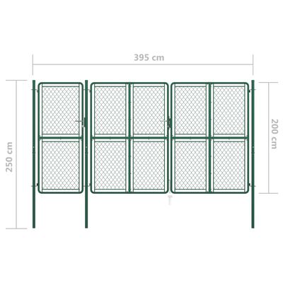 vidaXL Zahradní brána ocel 200 x 395 cm zelená