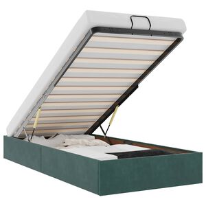 vidaXL Osmansk&yacute; r&aacute;m postele bez matrace tmavě zelen&eacute; 80x200 cm samet