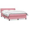 vidaXL Box spring postel s matrac&iacute; růžov&aacute; 140x220 cm samet