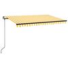 vidaXL Ručně zatahovací markýza 450 x 350 cm žlutobílá