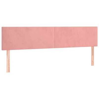 vidaXL Box spring postel s matrací a LED růžová 180x200 cm samet