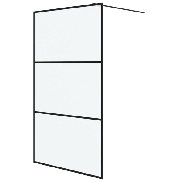 vidaXL Sprchov&aacute; z&aacute;stěna walk-in čern&aacute; 115 x 195 cm ml&eacute;čn&eacute; ESG sklo