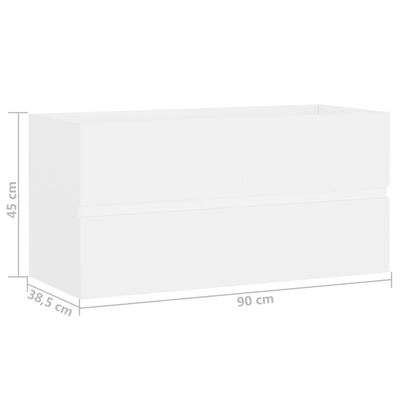 vidaXL Skříňka pod umyvadlo bílá 90 x 38,5 x 45 cm dřevotříska