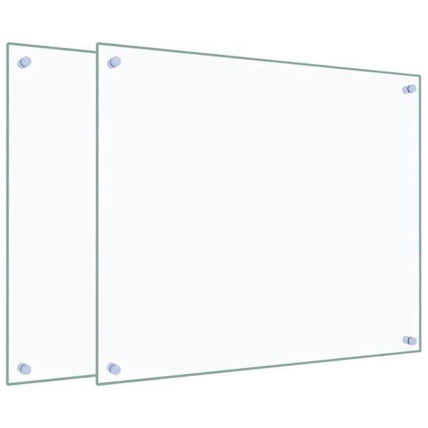 vidaXL Kuchyňské panely 2 ks průhledné 70 x 60 cm tvrzené sklo