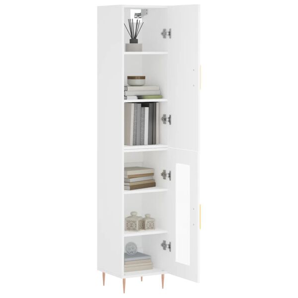 vidaXL Skř&iacute;ň highboard b&iacute;l&aacute; 34,5 x 34 x 180 cm kompozitn&iacute; dřevo