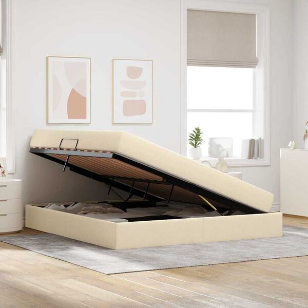 vidaXL Postel s &uacute;ložn&yacute;m prostorem a matrac&iacute; Kr&eacute;mov&aacute; 160 x 200 cm