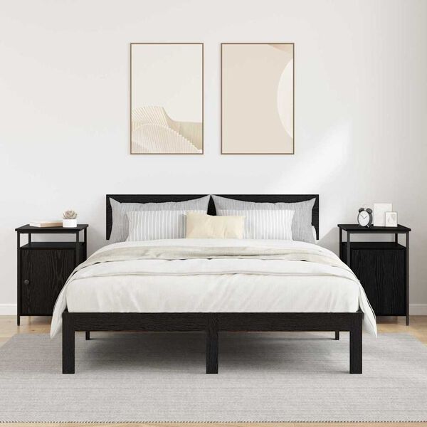 vidaXL Nočn&iacute; skř&iacute;ňka 2 pcs Čern&yacute; dub 40 x 42 x 60cm kompozitn&iacute; dřevo