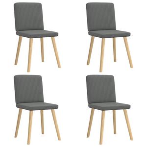 vidaXL J&iacute;deln&iacute; židle 4 ks tmavě &scaron;ed&eacute; textil