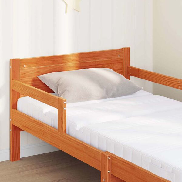 vidaXL R&aacute;m postele s matrac&iacute; Hněd&aacute; 80 x 200 cm Masivn&iacute; borov&eacute; dřevo