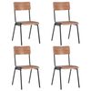 vidaXL J&iacute;deln&iacute; židle 4 ks hněd&eacute; masivn&iacute; překližka ocel