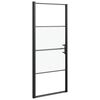 vidaXL Sprchov&eacute; dveře 91 x 195 cm napůl ml&eacute;čn&eacute; tvrzen&eacute; sklo čern&eacute;