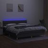 vidaXL Box spring postel s matrac&iacute; a LED tmavě &scaron;ed&aacute; 160x200 cm textil
