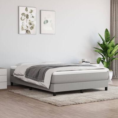 vidaXL Box spring postel s matrací světle šedá 160 x 200 cm textil