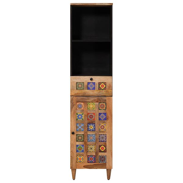 vidaXL Koupelnov&aacute; skř&iacute;ň se z&aacute;suvkou s polic&iacute; Př&iacute;rodn&iacute; 38 x 33 x 160 cm