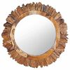 vidaXL N&aacute;stěnn&eacute; zrcadlo 60 cm teak kulat&eacute;