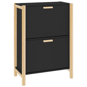 vidaXL Botn&iacute;k čern&yacute; 57,5x33x80 cm kompozitn&iacute; dřevo