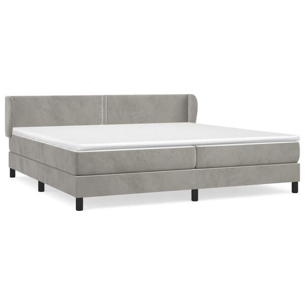 vidaXL Box spring postel s matrac&iacute; světle &scaron;ed&aacute; 200x200 cm samet