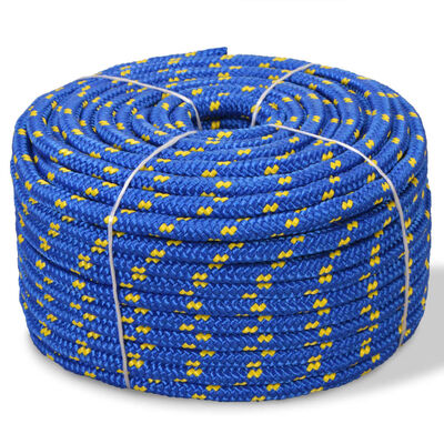 vidaXL Námořní lodní lano, polypropylen, 6 mm, 100 m, modrá