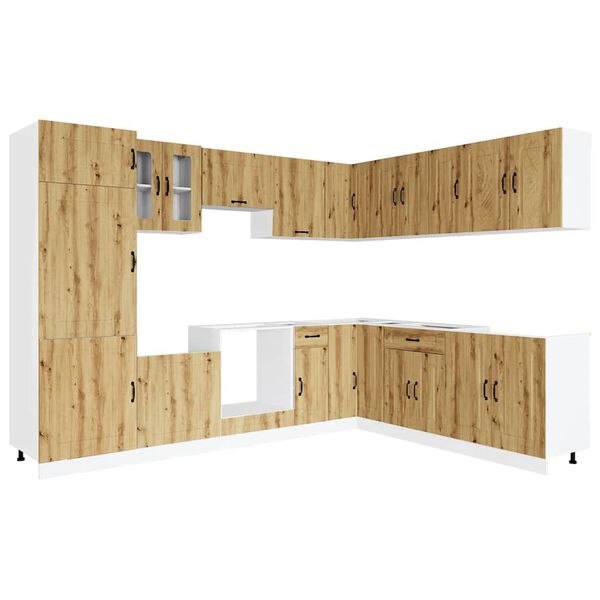 vidaXL 14d&iacute;ln&aacute; sada kuchyňsk&yacute;ch skř&iacute;něk "Kalmar" dub artisan kompozit