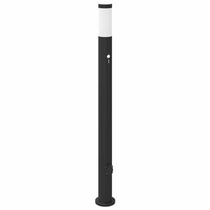 vidaXL Sloupkov&eacute; sv&iacute;tidlo se senzorem a z&aacute;suvkou 110 cm nerezov&aacute; ocel IP44
