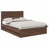 vidaXL R&aacute;m postele se z&aacute;suvkou Hněd&yacute; dub 140 x 190 cm Inžen&yacute;rsk&eacute; dřevo